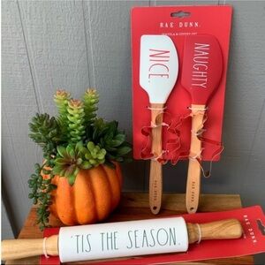 Rae Dunn Rolling Pin, Spatula & Cutter Set